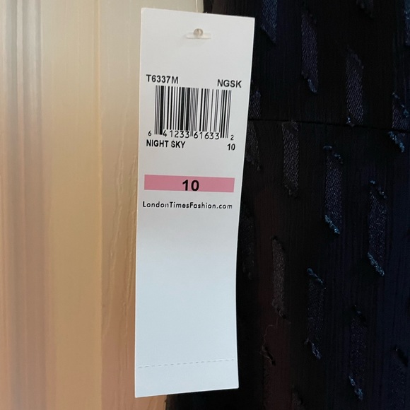 London Times Navy Maxi Dress with Flutter Sleeve - Picture 8 of 9